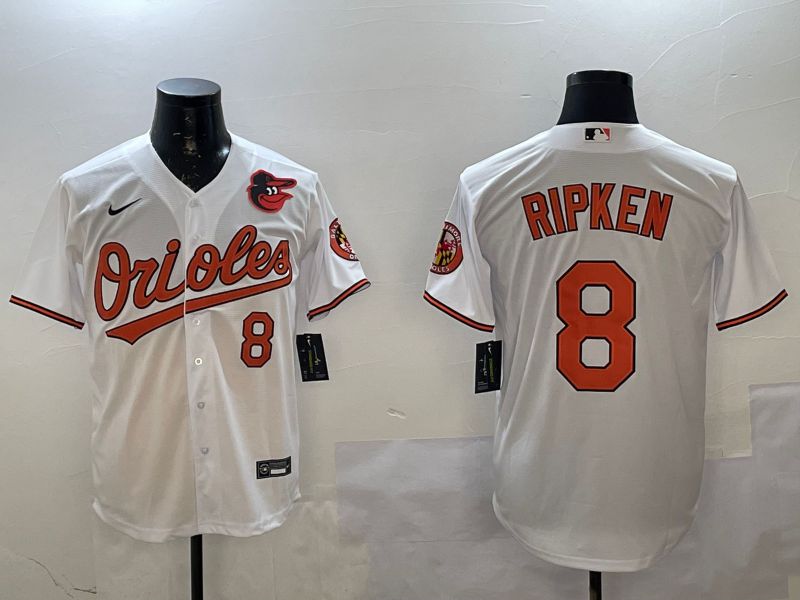 Men Baltimore Orioles #8 Ripken White Game 2025 Nike MLB Jersey style 2